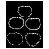 5 Sterling Silver Bracelets