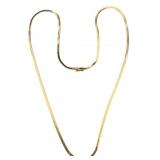 14K Flat Link Chain Necklace, 22 Inches