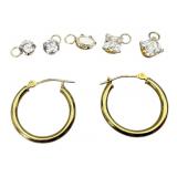 14k Gold Hoops with Crystal Enhancers