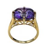 14K Gold Brazilian Amethyst Ring