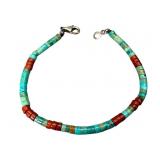 Vintage 925 Turquoise and Jasper Bracelet