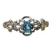 Carolyn Pollack 925, Brass, Blue Topaz Cuff