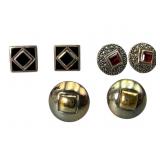 3 Sterling Silver Studs With Enhancers