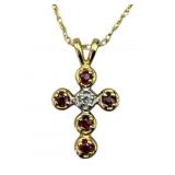 14k Gold Cross Necklace With Diamonds