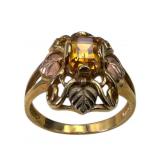 Black Hills Gold 10/12k Citrine Ring, Size 9