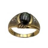 Vintage 10K Black Star Sapphire Ring