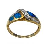 14k Gold Opal and Diamond Ring