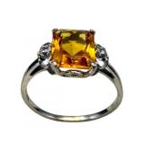 10K Citrine and Diamond Ring