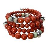RLM 925 Red Jasper & Turquoise Bracelet
