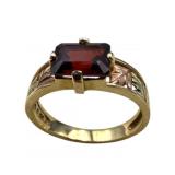 10/12k Black Hills Gold Garnet Ring
