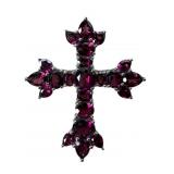 925 Rose Blush Garnet Cross Pendant