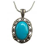 925 Turquoise Pendant Necklace