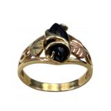 Black Hills Gold 10k Onyx Ring, Size 9