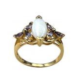 14k Opal and Iolite Ring