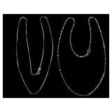 TWO 14k Gold Necklaces, 17-18 Inches