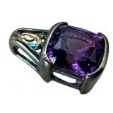 925 and 14k Amethyst Pendant
