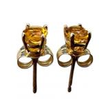 14k Citrine Style Stud Earrings