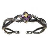 Barbara Bixby 925/18k Garnet, Sapphire Cuff