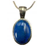 925 Lapis Reversible Pendant Necklace