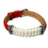 Honora Pearl and Red Leather Bracelet