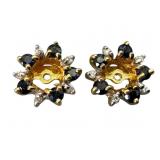 14k Sapphire Diamond Chip Stud Enhancers