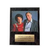 Gene & Majel Roddenberry Autographed Plaque