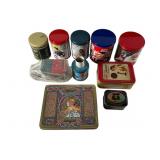 Nine Decorative Tins  Well Preserved