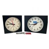Two LEITCH Studio Clocks and WNBC Bumper Sticker