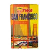 Circa 1960 Fly TWA San Francisco Poster