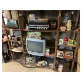 Contents of Shelving Unit with Electronics and Toy