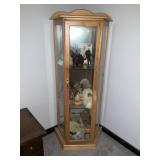 Wooden Curio Cabinet With Contents