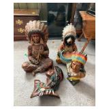 Four Native American-Themed Sculptures