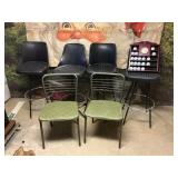 Six Vintage Chairs with Golf Balls Display