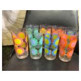 Eight Vintage Sunflower Glasses