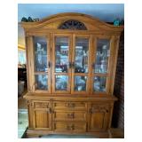 Broyhill Modern Pine Lighted Hutch