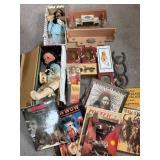 Decorative Collectibles with Dolls and Books