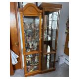 Two Lighted Glass Curio Cabinets