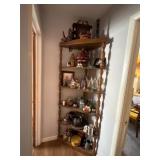 Modern Wooden Corner Shelf With Collectibles