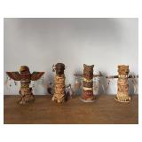 Four Collectible Totem Pole Boxes