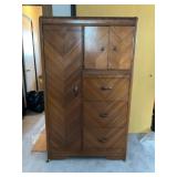 Wooden Wardrobe With Drawers and Veneer Details