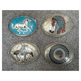 Four S. S. 88 Handcrafted Belt Buckles