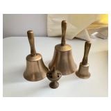 Brass Hand Bells and Incense Holder Set
