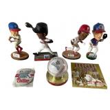 Signed Baseball +Collectibles Lot with Bobbleheads