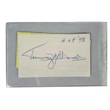 Tommy McDonald Signed Index Card 1998