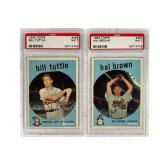 1959 Topps PSA 7 Hal Brown & Bill Tuttle Cards