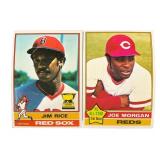 1976 Topps Baseball Cards: Jim Rice and Joe Morgan