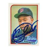 1989 Topps #650 Kirby Puckett Signed Card