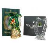 Waterford Ornament and Harp Paperweight
