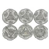 6 Hand-Cut Glass Candy Dishes