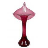 Cranberry Pink Art Glass Jack-in-the-Pulpit Vase